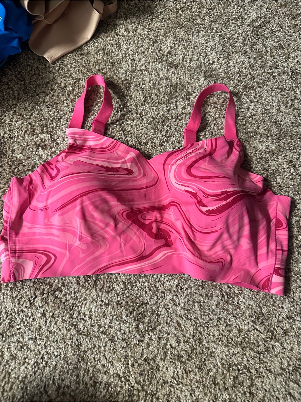 No Boundaries Pink Marble Print Bralette